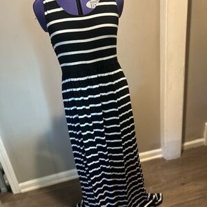 SO Striped Black and White Maxi Dress